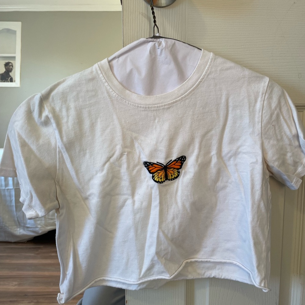 Brandy Melville butterfly crop top